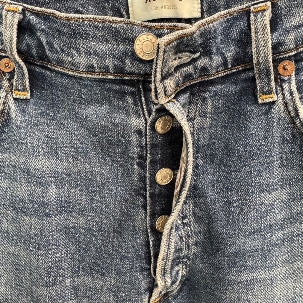 AGOLDE Nico High Rise Jeans Womens Size 29 Blue Button Fly Distressed Cropped - Picture 5 of 7